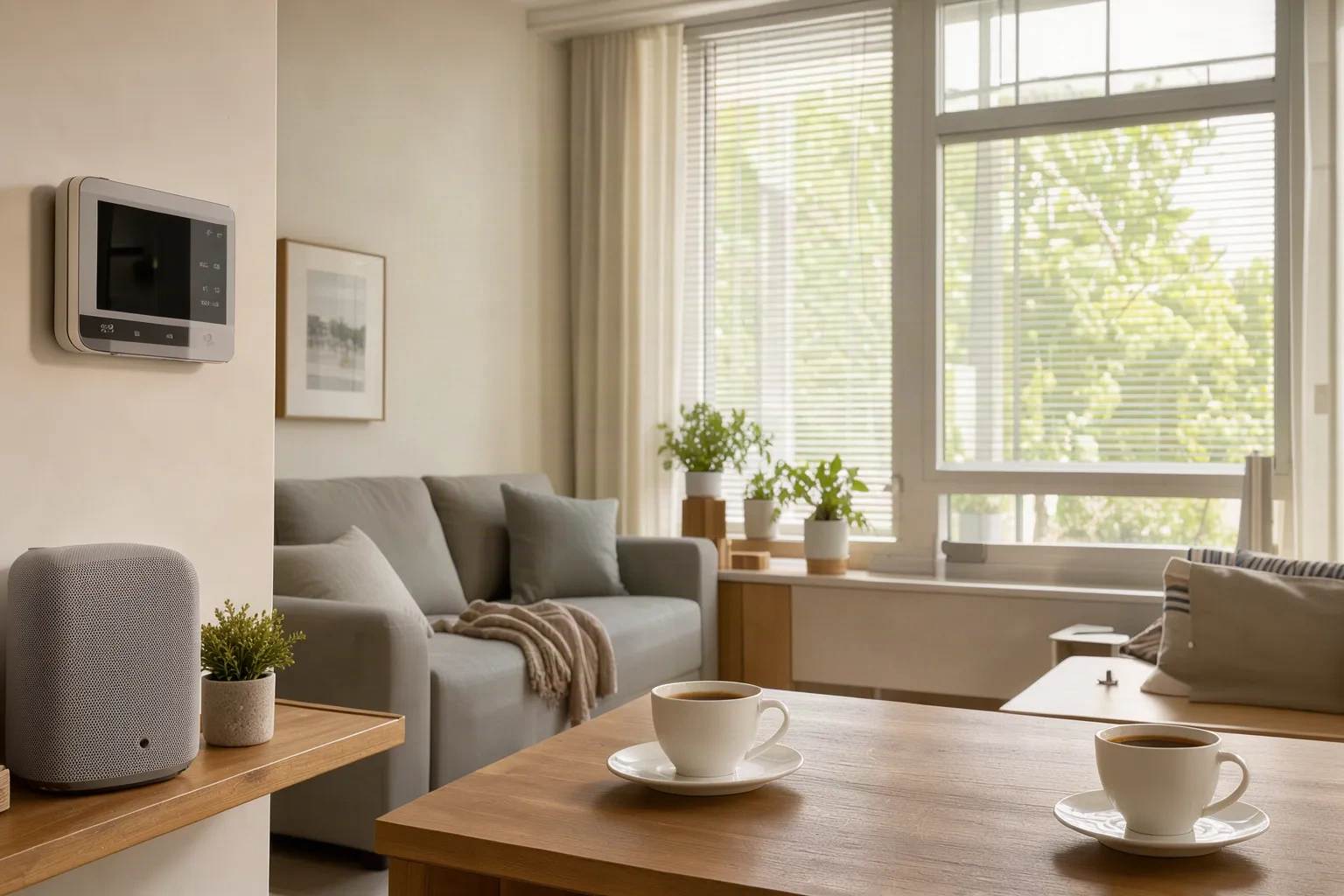 Appartement moderne avec objets connectés au quotidien